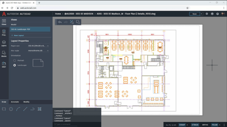 AutoCAD Web App plotten naar PDF
